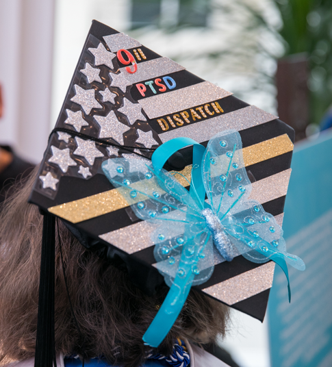 Wendy Bundy's decorated graduation cap
