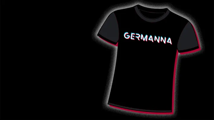 Black Germanna 3D T-Shirt against a black background