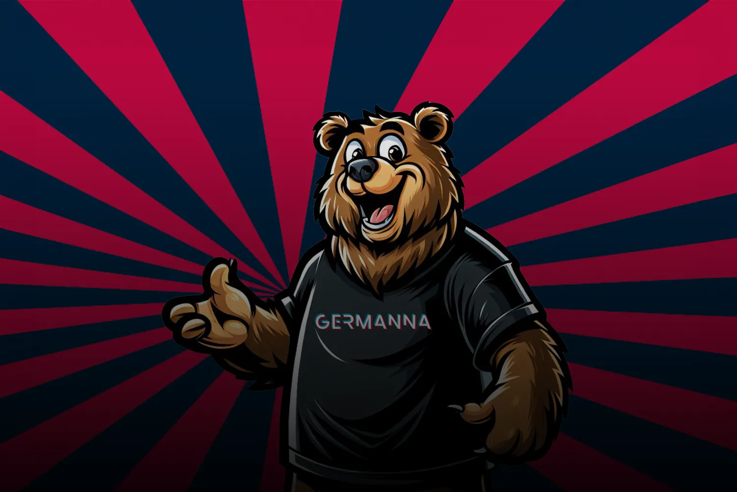An illustration of the Germanna grizzly bear mascot