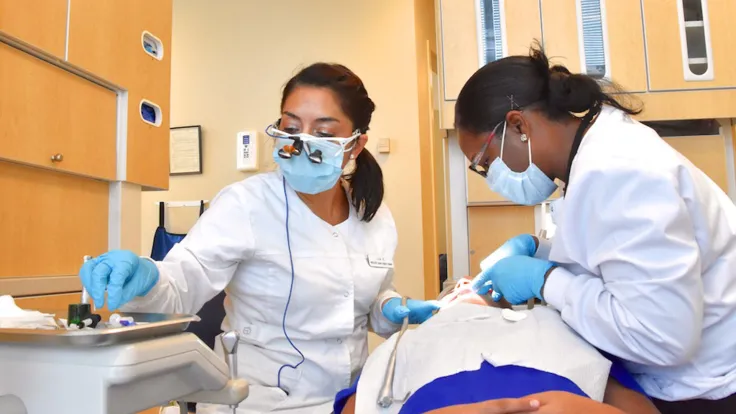 Germanna students working in the dental lab