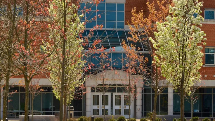 FAC Dickinson Building - Rear entrance in the fall